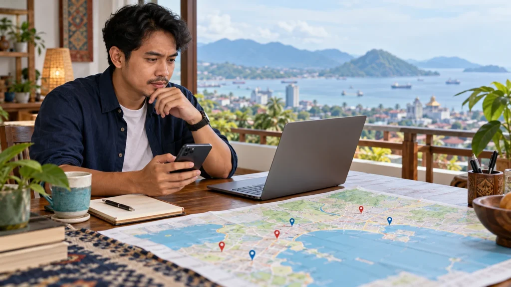 Ilustrasi memeriksa daftar apotek online dan lokasi di Bandar Lampung